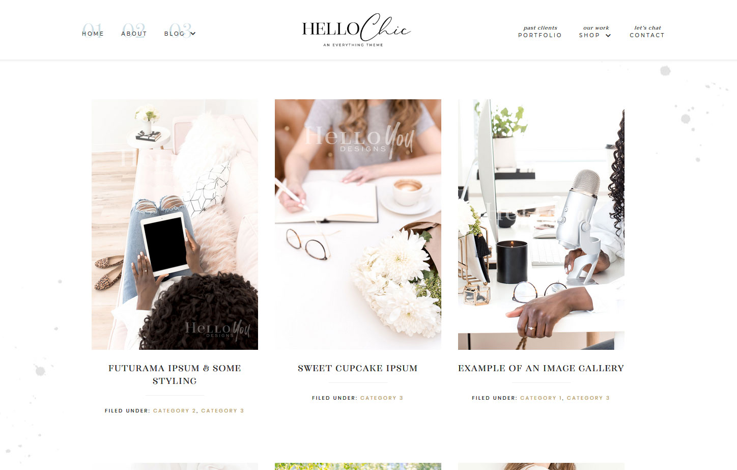 hello chic feminine wordpress theme